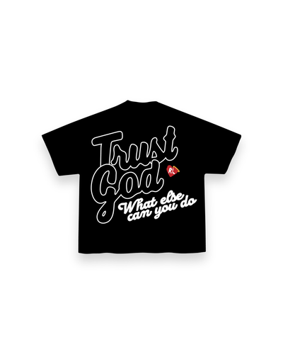 Men's Red Letters Trust God T-Shirt Black trstgd-blk
