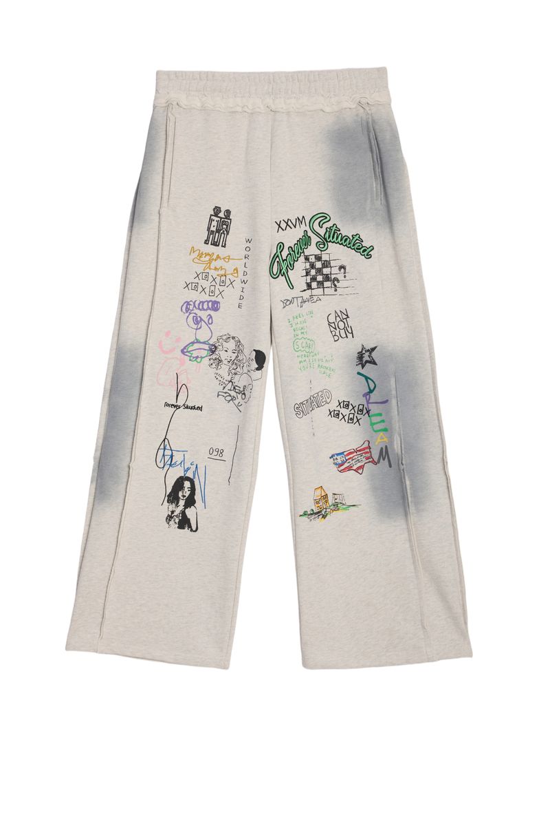 Men's Forever Situated All Over Print Sweatpants Grey fsaopspants-hgry