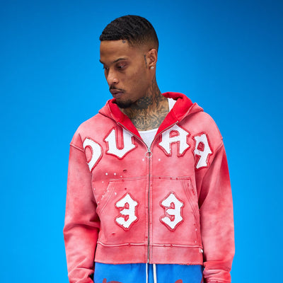 Men's Duaa 33 Full Zip Hoodie Red 33hoodie-red