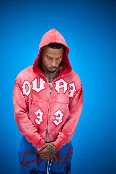 Men's Duaa 33 Full Zip Hoodie Red 33hoodie-red
