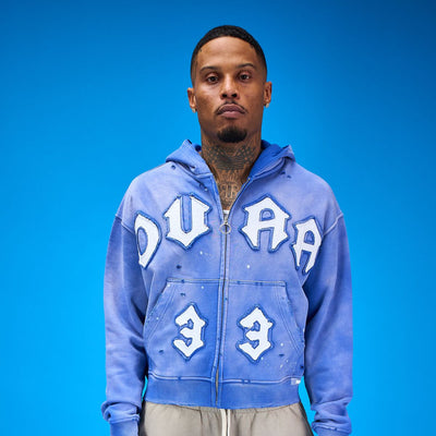 Men's Duaa 33 Full Zip Hoodie Blue 33hoodie-roy