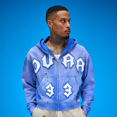 Men's Duaa 33 Full Zip Hoodie Blue 33hoodie-roy