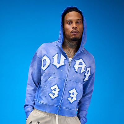 Men's Duaa 33 Full Zip Hoodie Blue 33hoodie-roy