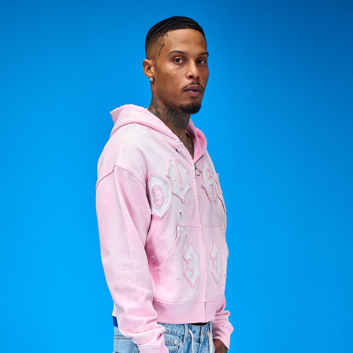 Men's Duaa 33 Full Zip Hoodie Pink 33hoodie-pink