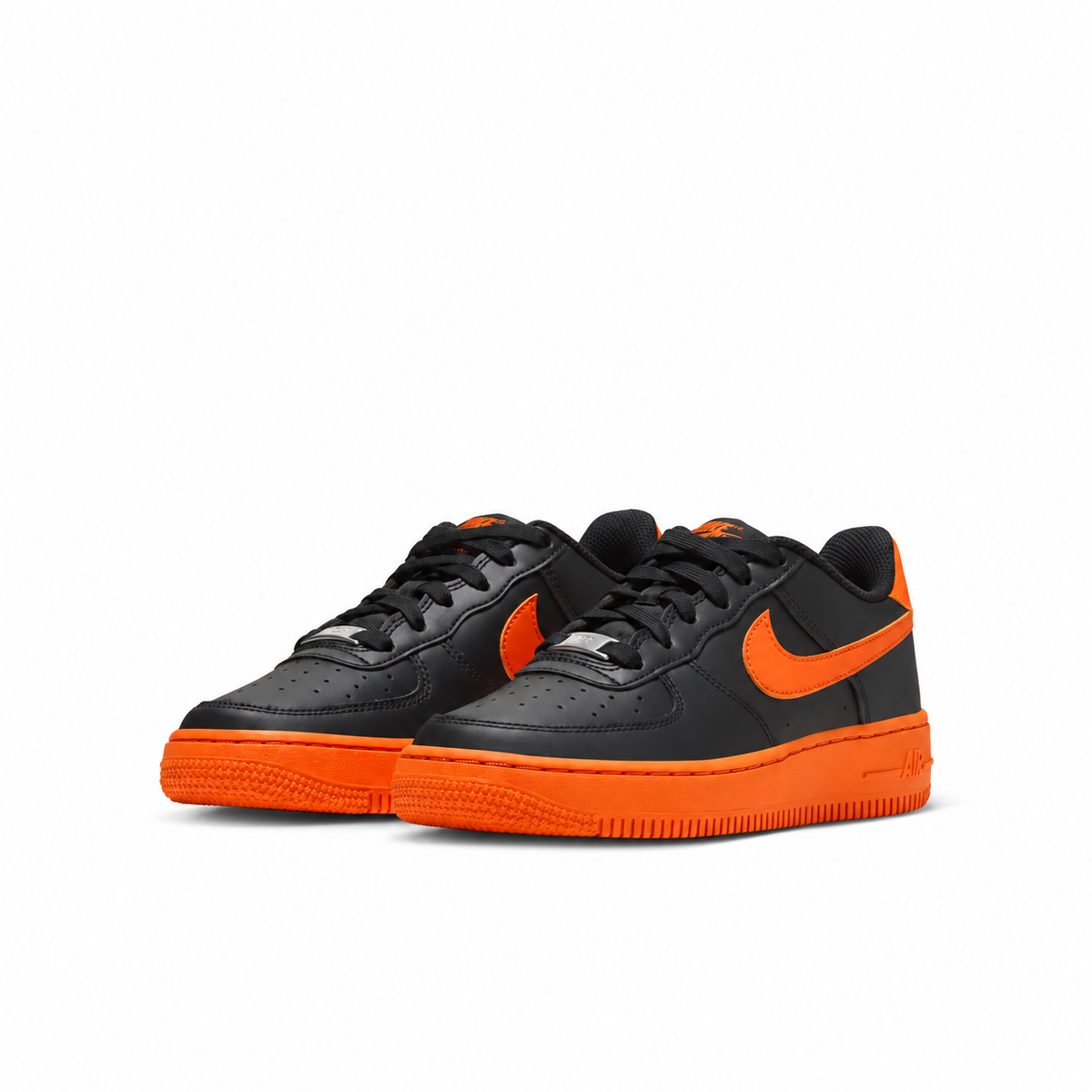 Big Kid's Nike Air Force 1 Black/Safety Orange JA1031-010