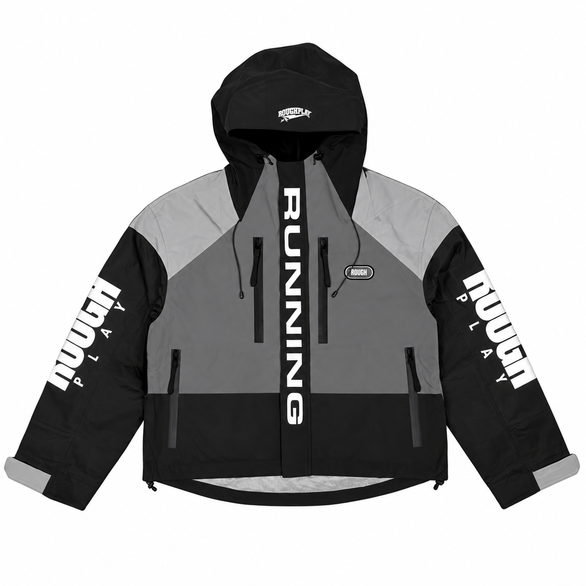 Men's Roughplay Hooded Track Jacket Black/Gray wterresitsetjkt-blk