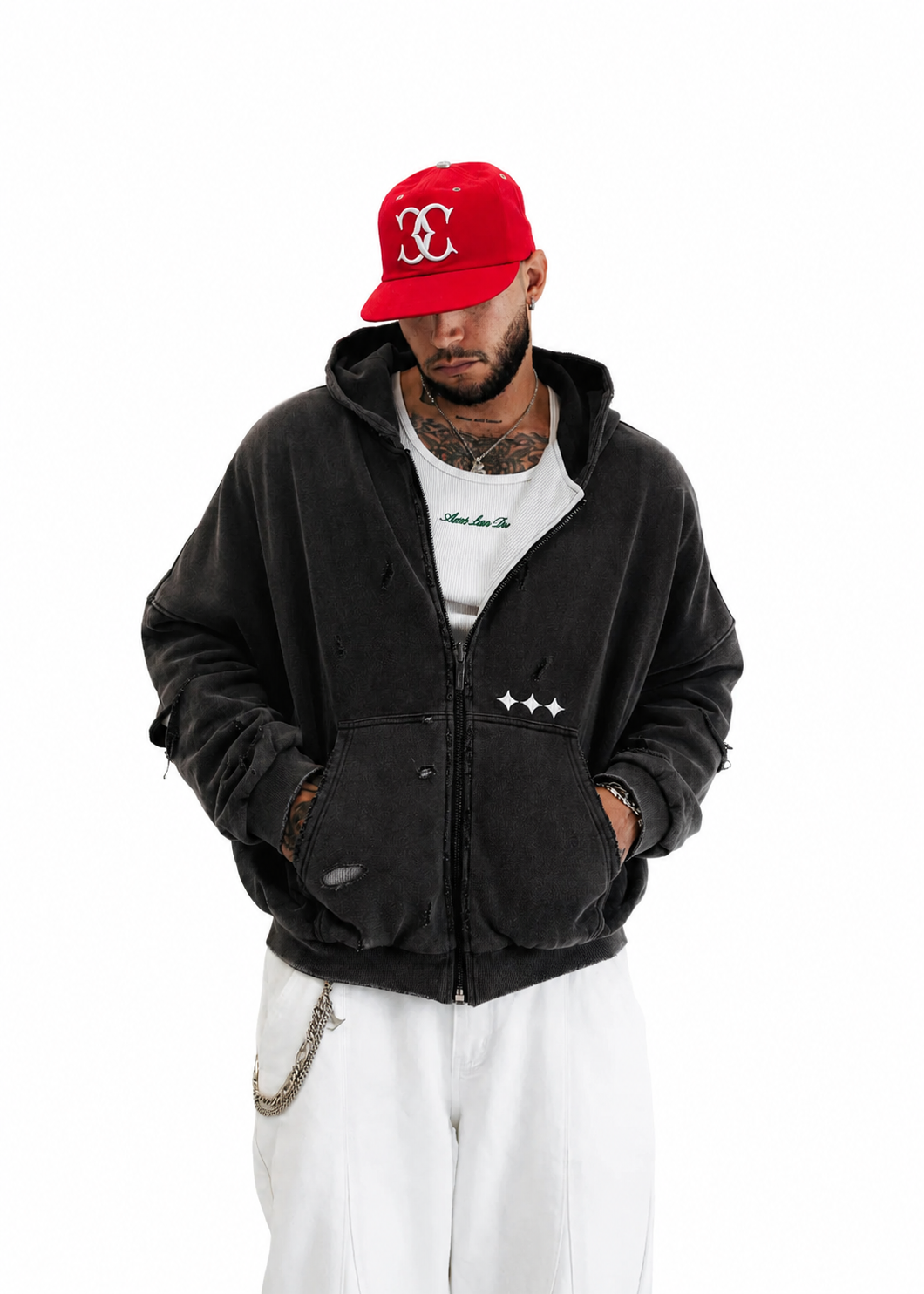 Men's Commons Reversible Thermal Zip Up Faded Black ch5650-fadeblk
