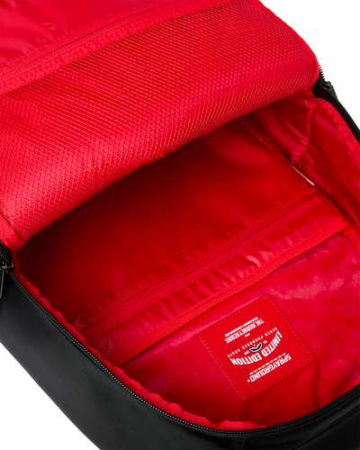 Sprayground Shark Central Black Nylon Gray Embossed Backpack
