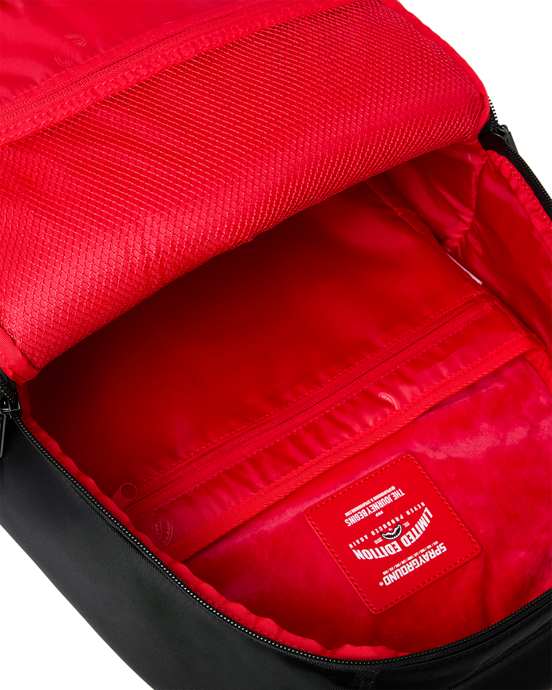 Sprayground Shark Central Black Nylon Gray Embossed Backpack