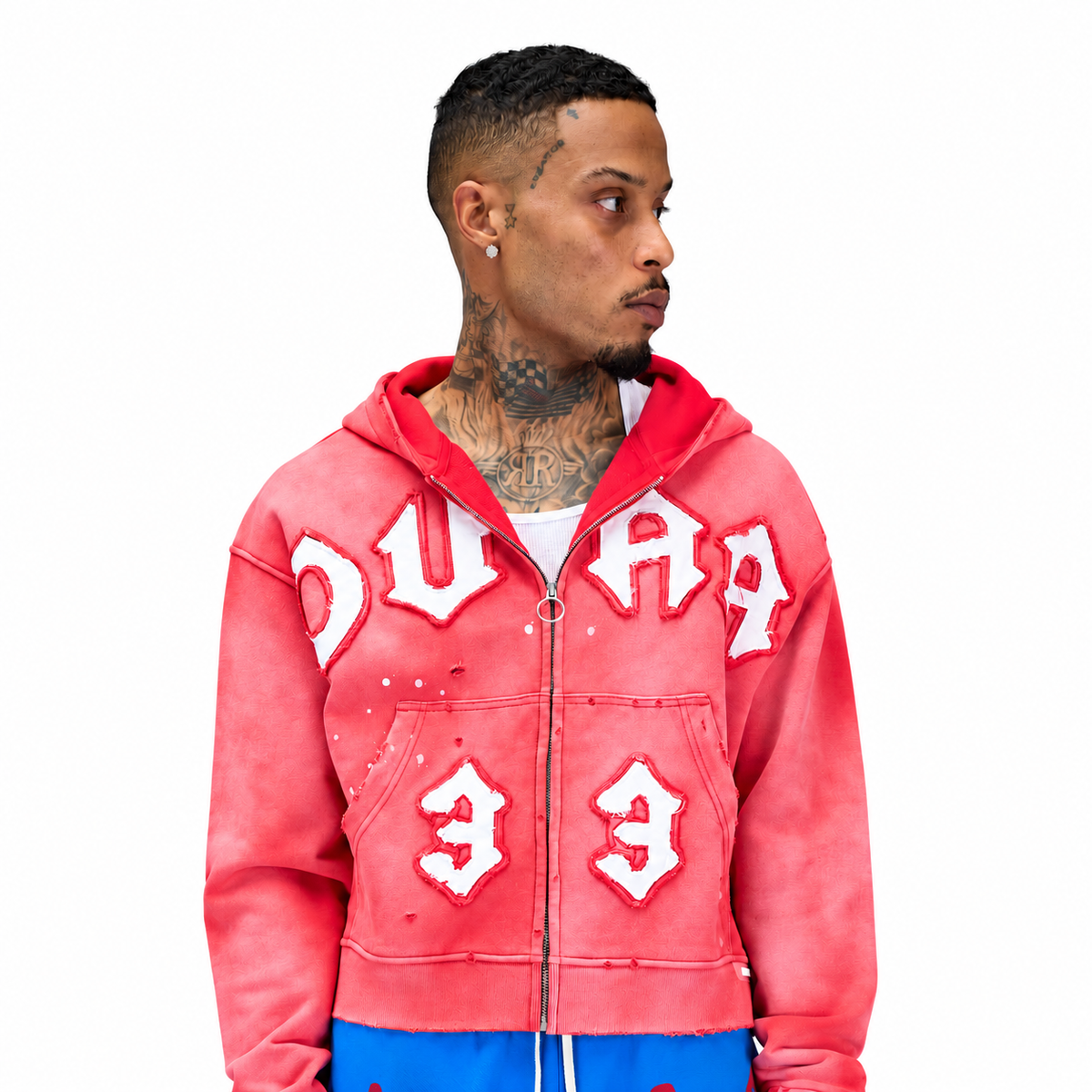 Men's Duaa 33 Full Zip Hoodie Red 33hoodie-red