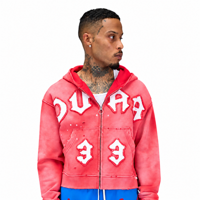 Men's Duaa 33 Full Zip Hoodie Red 33hoodie-red