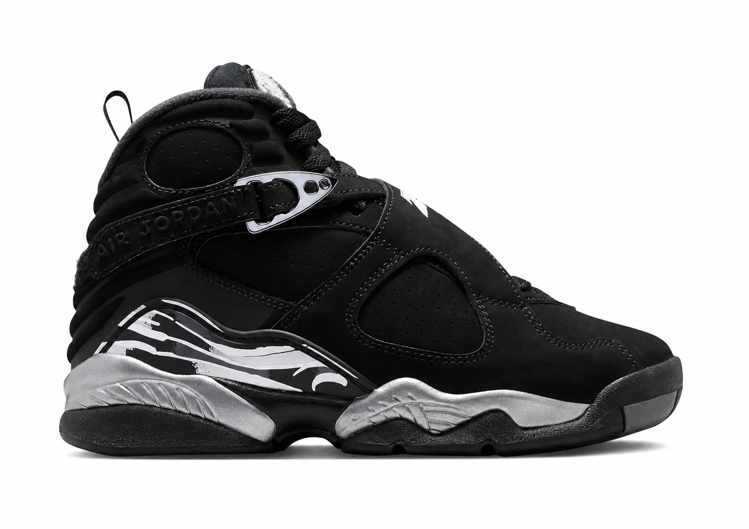 Big Kid's Air Jordan 8 Retro Chrome Black/Chrome 305368-007