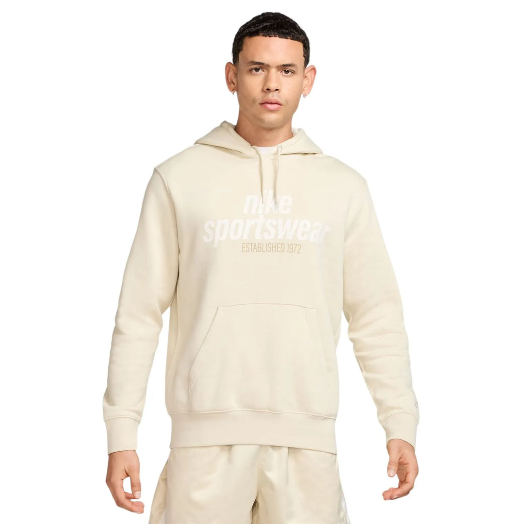 Men's Nike Club Fleece Pullover Hoodie - Lt Khaki/Sail 1