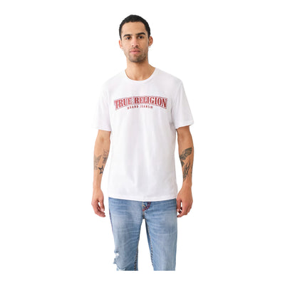 True Religion Men's Painted Horseshoe Relaxed Tee - White - Red 2
