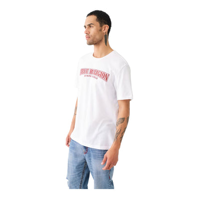 True Religion Men's Painted Horseshoe Relaxed Tee - White - Red 5