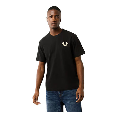 True Religion Men's Mixed Font World Tour Tee - Black 2