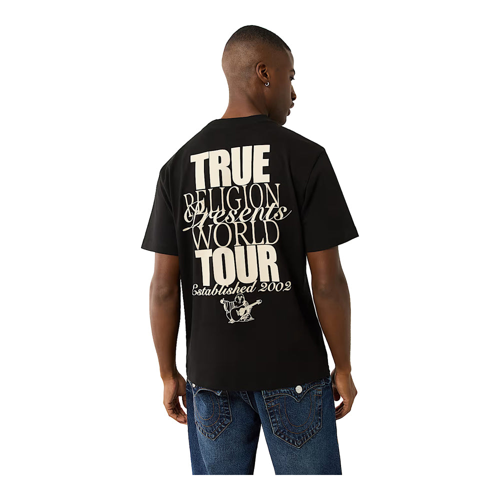 True Religion Men's Mixed Font World Tour Tee - Black 3