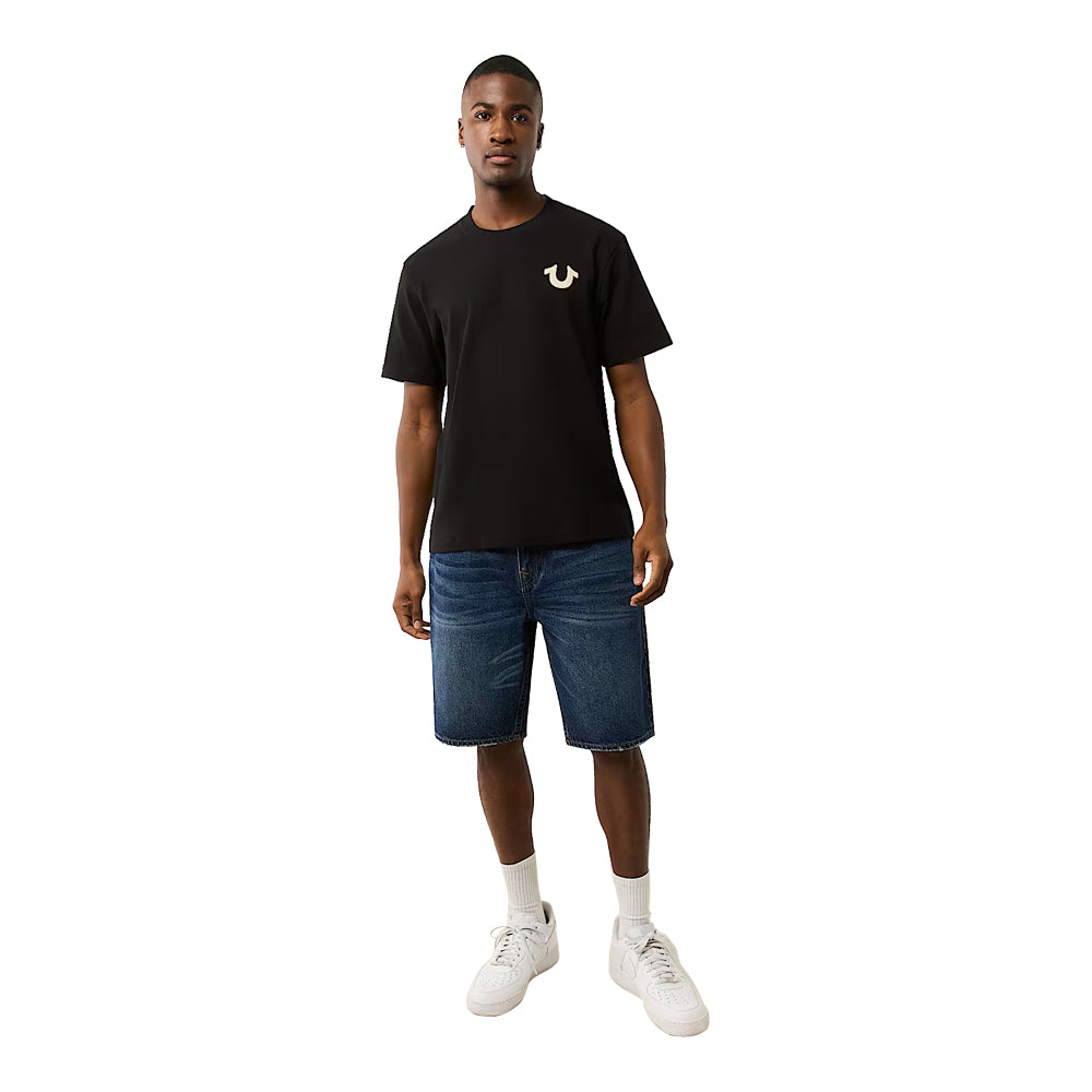 True Religion Men's Mixed Font World Tour Tee - Black 1