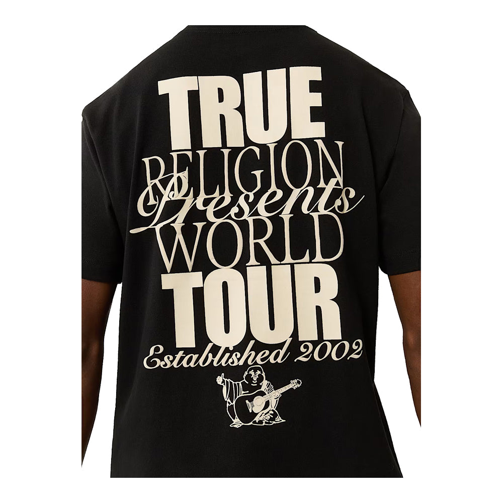 True Religion Men's Mixed Font World Tour Tee - Black 5