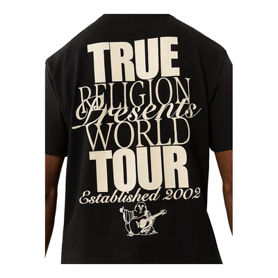 True Religion Men's Mixed Font World Tour Tee - Black 5