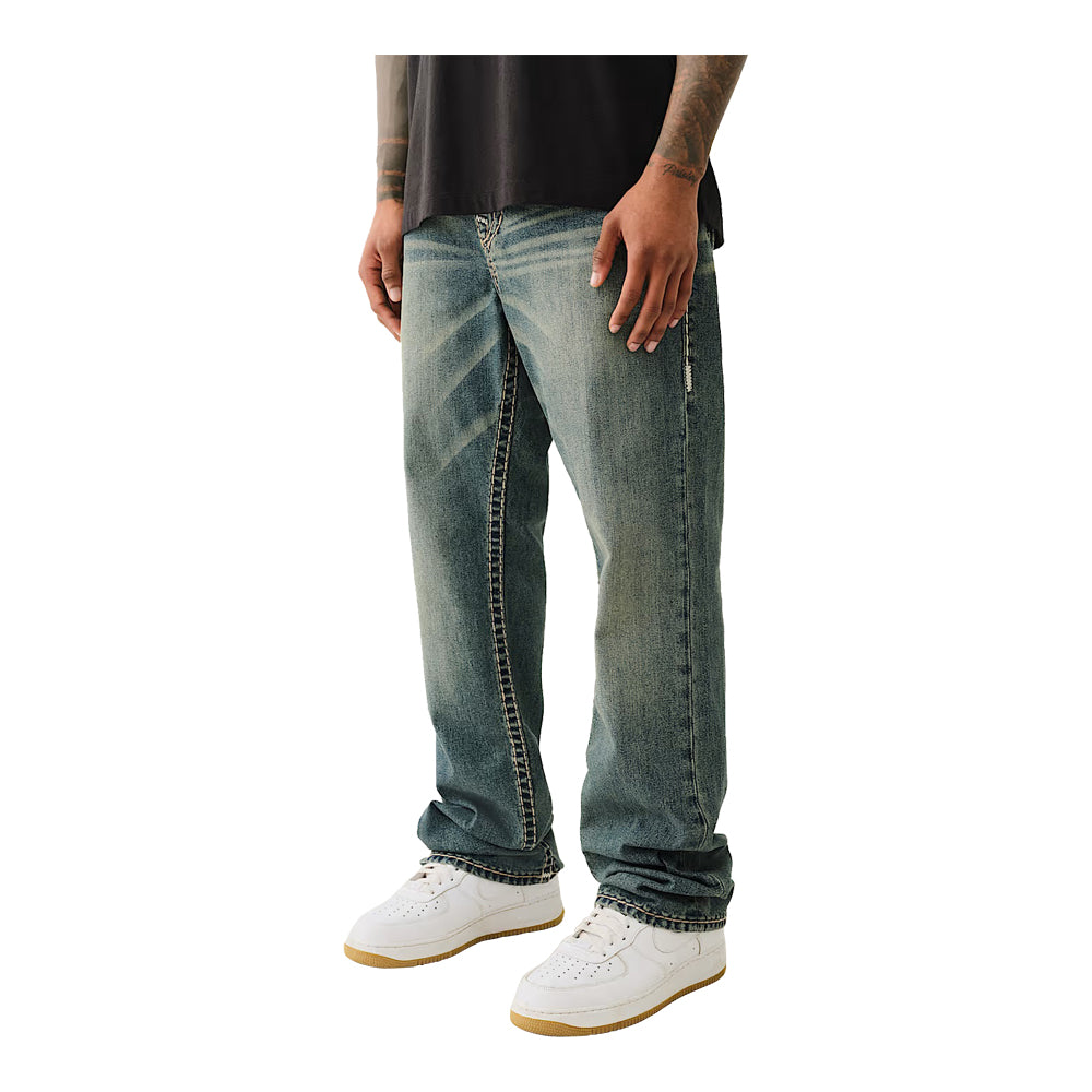 True Religion Men's Ricky Super T Straight Jean Midnight warehouse dark wash