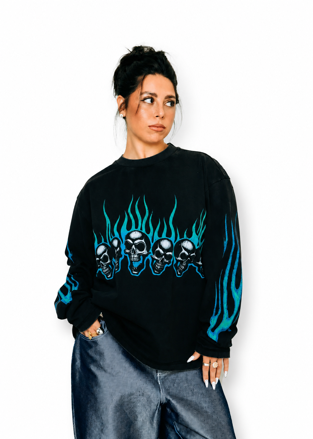Men's Commons Anarchy Long Sleeve Tee Black ch5458-vntgbk