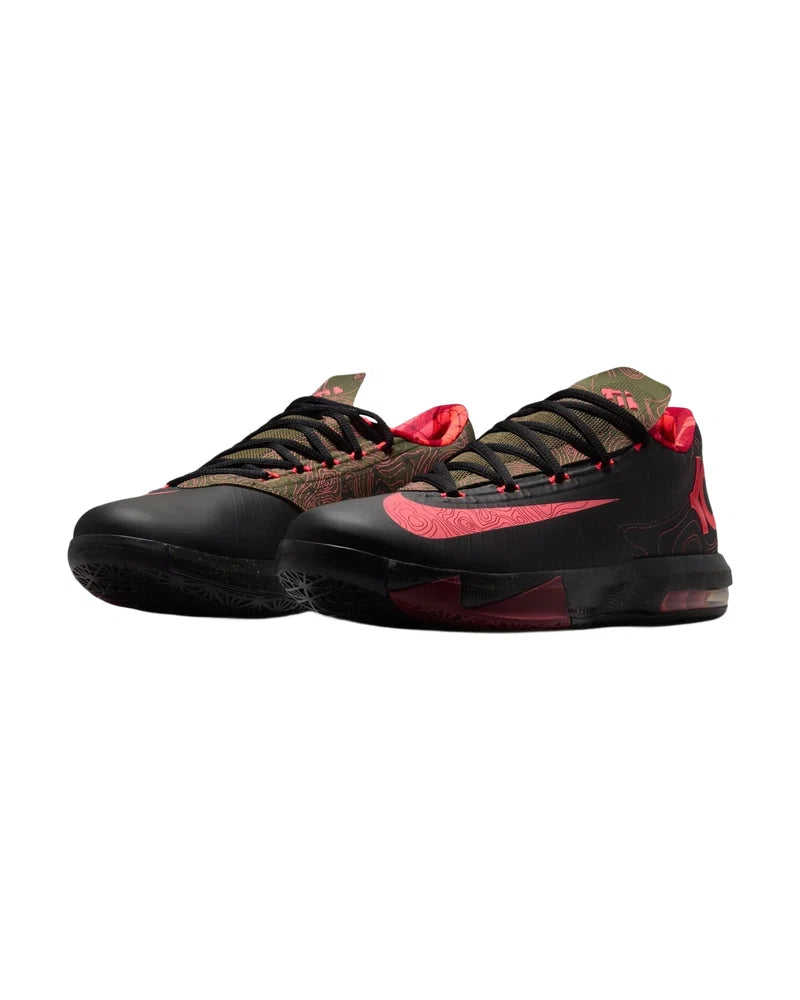 Men's Nike KD 6 Meteorology Black/Atomic Red-Medium Olive-Noble Red IM4409-001
