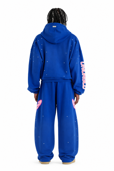 Men's Undergold Act 1 Neon Zip Up Boxy Fit Hoodie Electric Blue act1zipuphdy-blue
