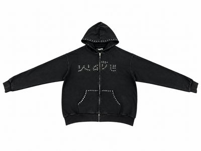 Men's Wave District Studio Full Zip Hoodie Black WDS-2H005A-BLK