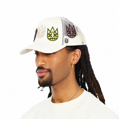 Cult of Individuality Multi Logo Trucker Hat White 626bc-ch50a-wiwh