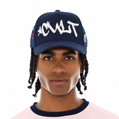 Men's Cult Of Individuality Graffiti Trucker Hat Blue 626ac-ch66a-mibl