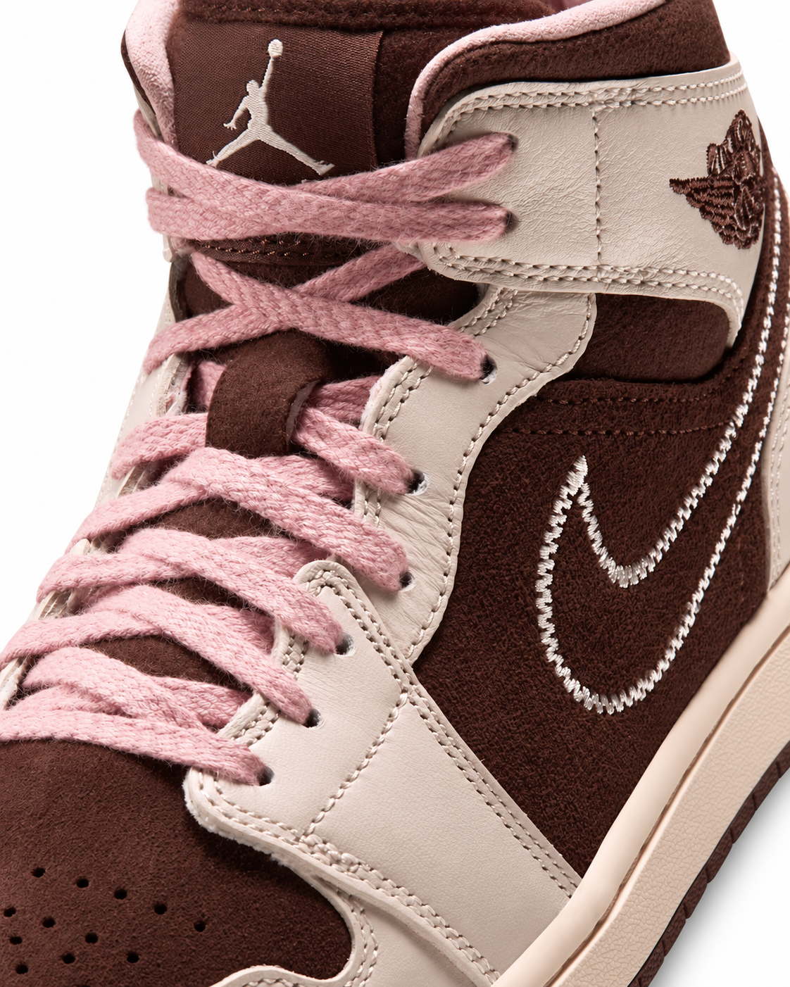 Women's Air Jordan 1 Mid SE Cacao Wow/Rust Pink/Pearl White IQ7607-200
