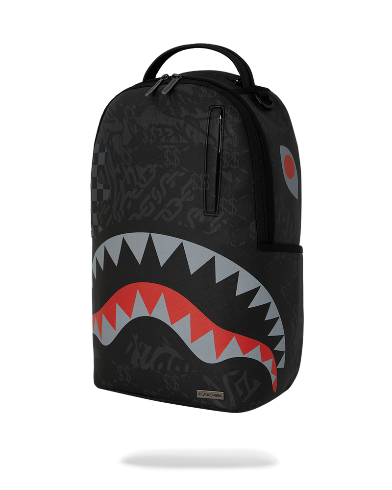 Sprayground 4AM Black & Red Shark Backpack