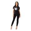 True Religion Women's Crystal Buddha Logo Tee - Black