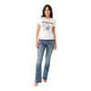 True Religion Women's Crystal Buddha Logo Tee - White