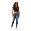 True Religion Women's Flatlock Winged Crystal Logo Baby Tee - Black