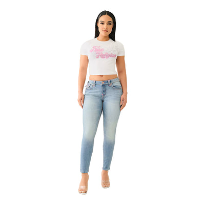 True Religion Women's Crystal Wing Baby Tee - White 1