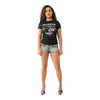 True Religion Women's Crystal Logo Buddha Tee - Black