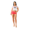 True Religion Women's Crystal Horseshoe V Neck Baby Tee - White