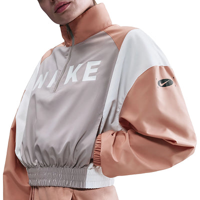 Women's Nike Sportswear Woven Lightweight 1/4-Zip Jacket - College Grey/Rose Gold/Sail 2
