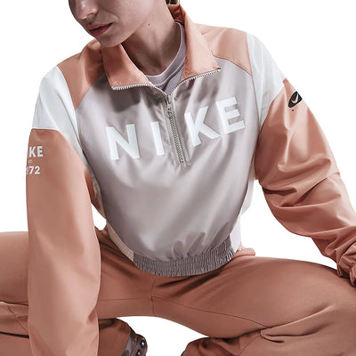 Women's Nike Sportswear Woven Lightweight 1/4-Zip Jacket - College Grey/Rose Gold/Sail 3