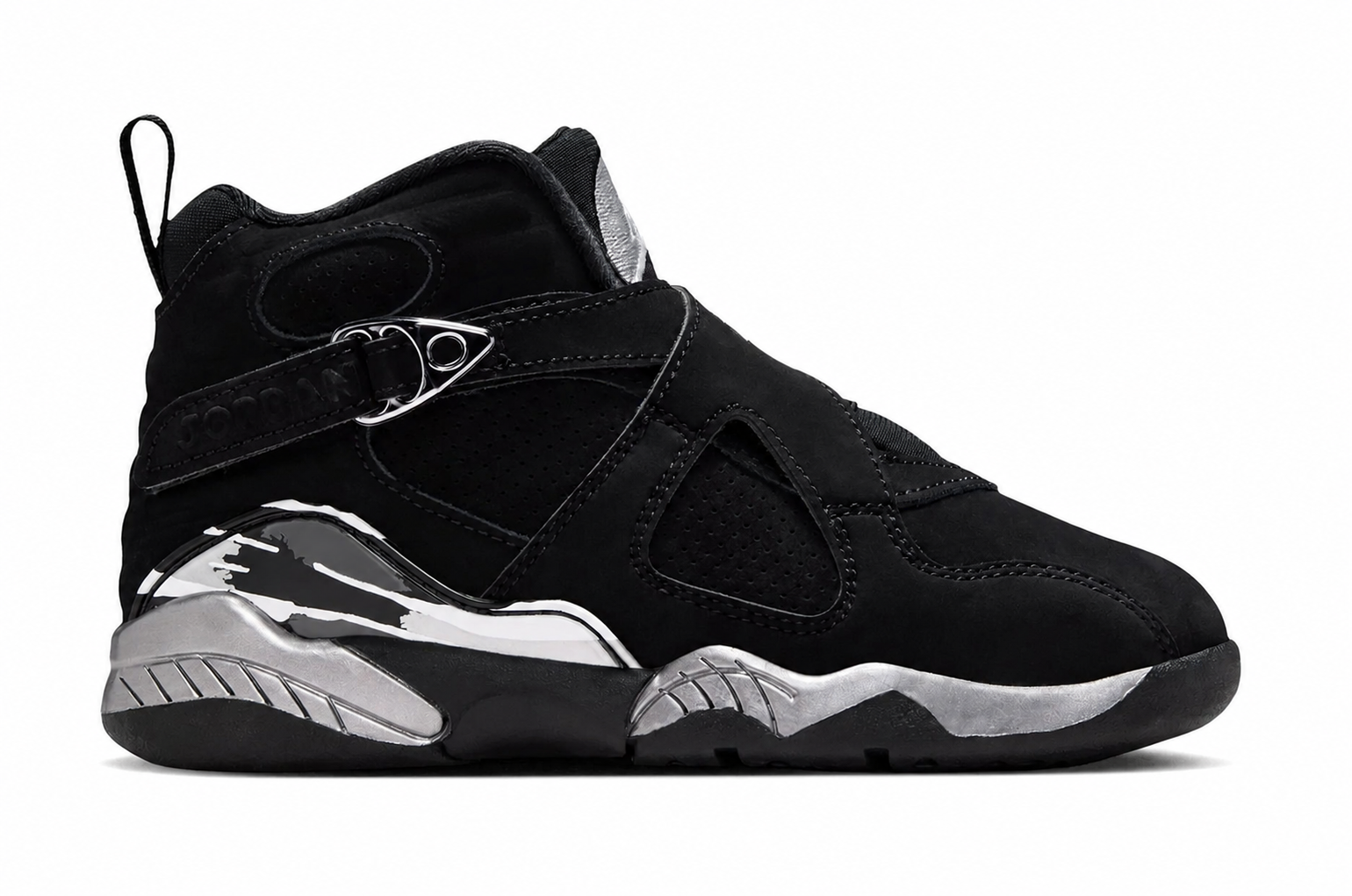 Little Kids Air Jordan 8 Retro Chrome Black/Chrome 305369-007