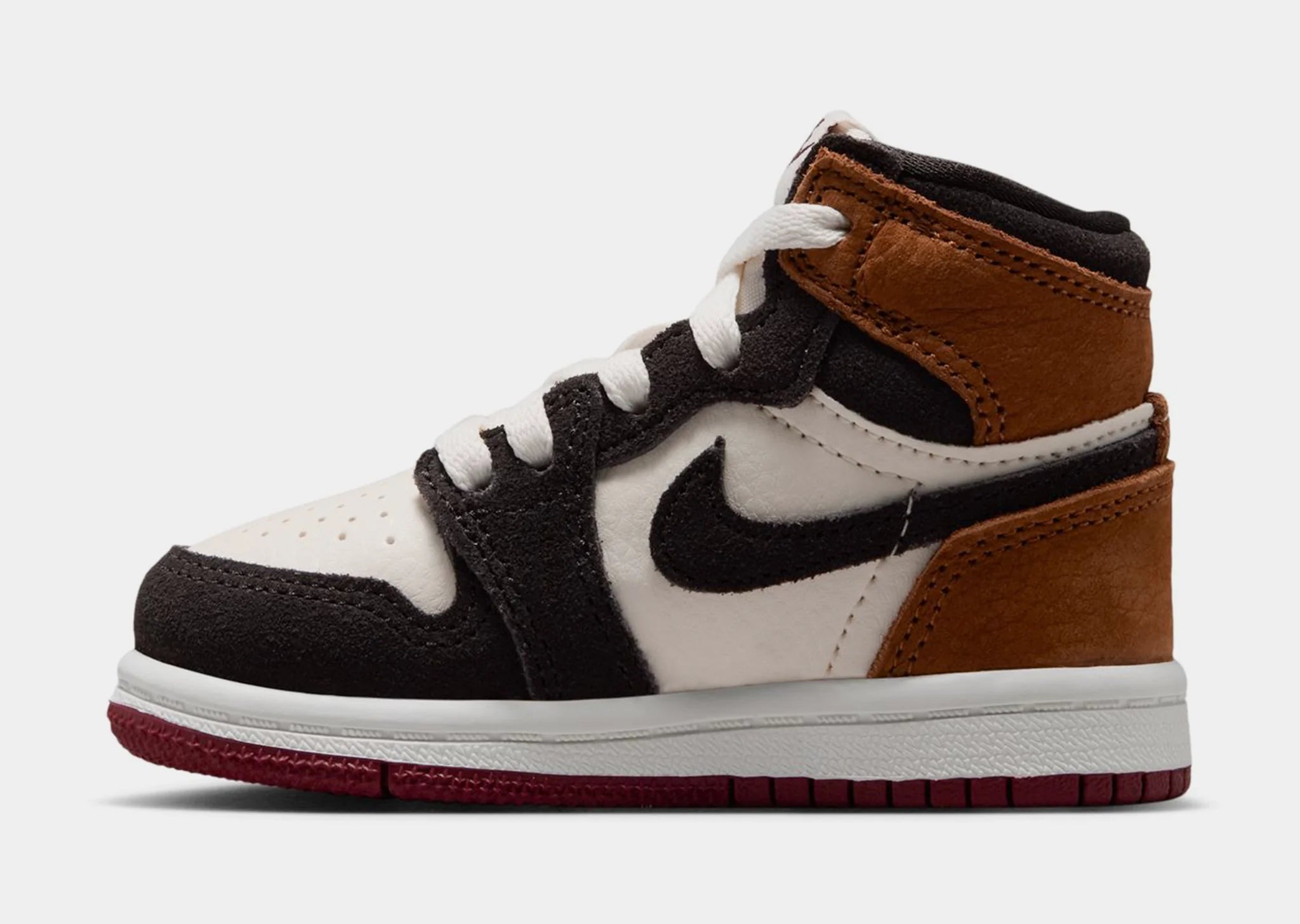 Air Jordan 1 Retro High OG Toddler's Love Letter Shadow Brown/Shadow Brown-Soft Pearl-Light British Tan-Team Red FD1413-201