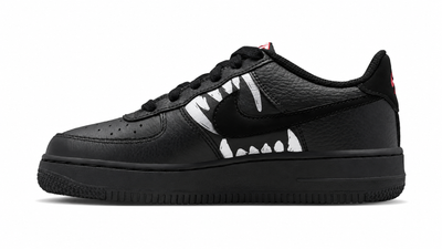 Big Kid's Nike Air Force 1 Black/University Red/Metallic Silver/Black IQ2241-001