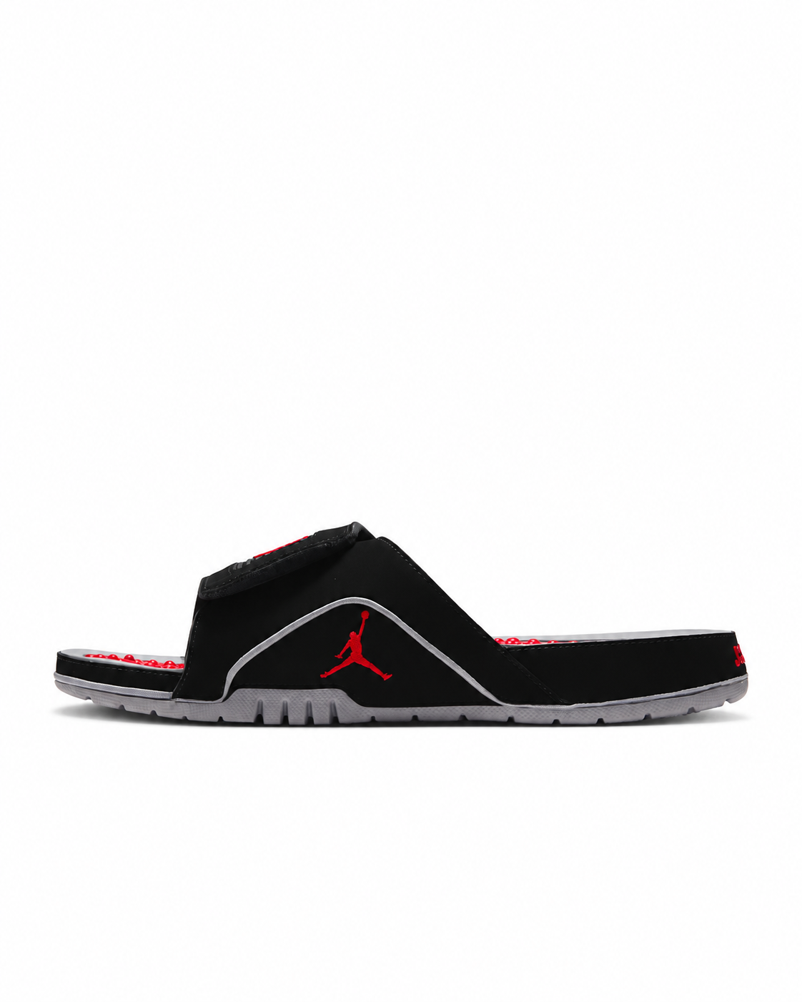 Men's Jordan Hydro 4 Retro Slides Black/Cement Grey/Fire Red 532225-005