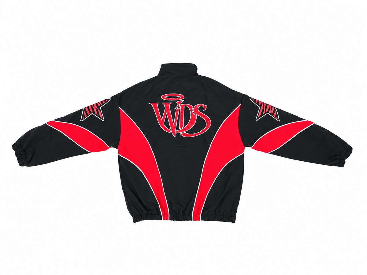 Men's Wave District Studio Nylon Jacket Black Red WDS-4J001B-BKRD