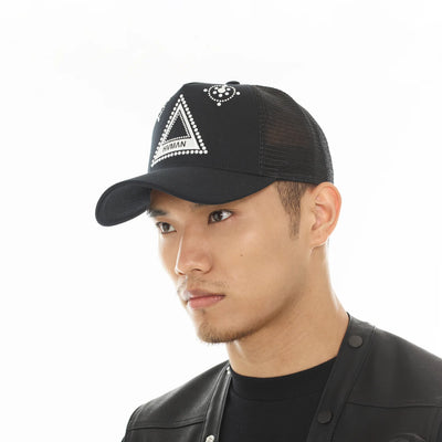 Men's Cult Of Individuality Hvman's Triangle Logo Mesh Trucker Hat