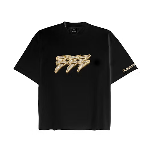 Men's 333 Gold Chain T-Shirt Black/Gold 333shirtbigclou-bkgd