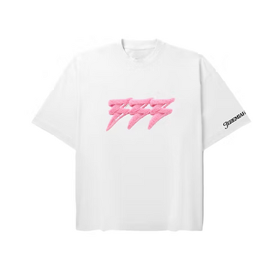 Men's 333 Pink-Shaggy T-Shirt White 333shirtbigclou-whpk