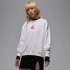 Women's Jordan Brooklyn Fleece Crew-Neck Sweatshirt - White/Red